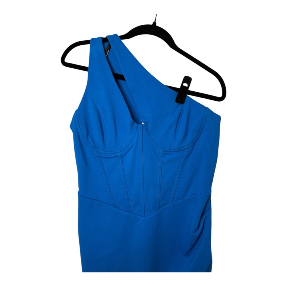 Lavish Alice‎ One Shoulder Corset Front Hi-Low Ruched Mini Formal Cocktail Dress - Picture 6 of 16